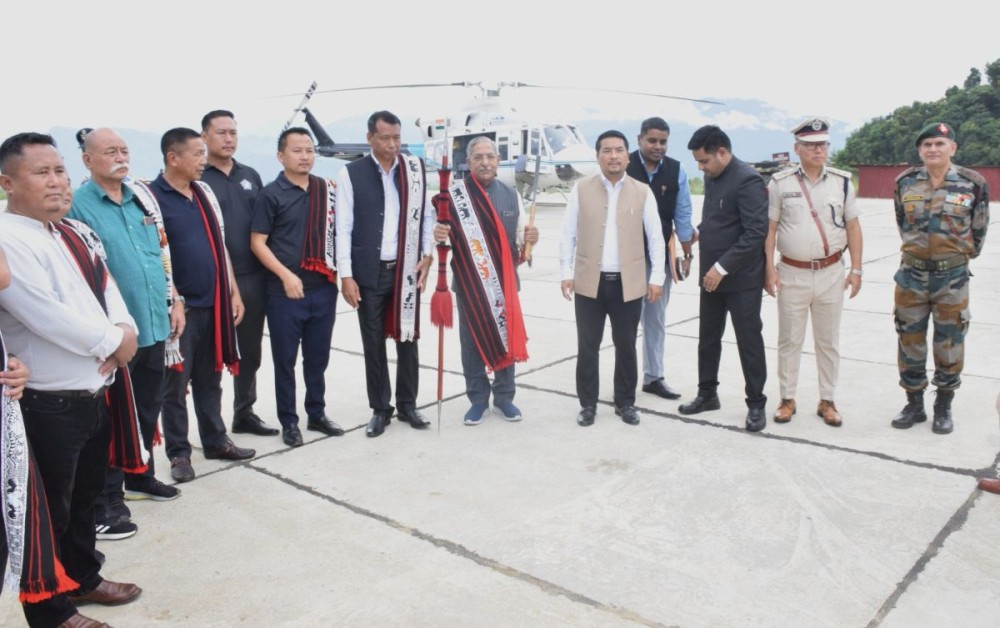 Nagaland Governor Nand Kishore Yadav with officials, elected representatives, and civil society members during his visit to Mokokchung district on September 10. (DIPR Photo)
